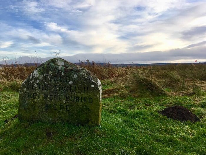 Tombstone marker Culloden Battlefield