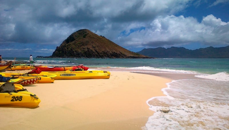 Kayaks on Mokulua