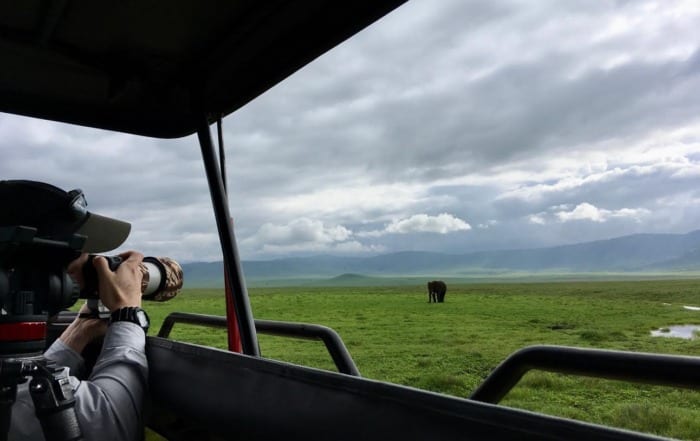 Filming wildlife in Tanzania