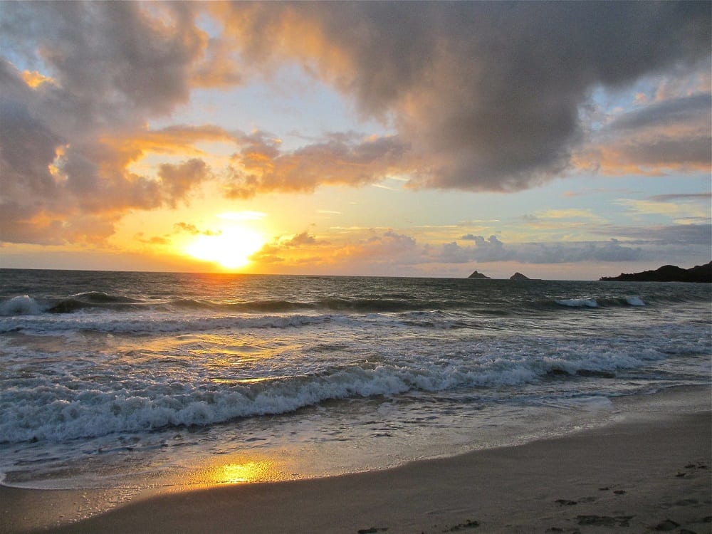Lanikai Beach Oahu at Sunrise